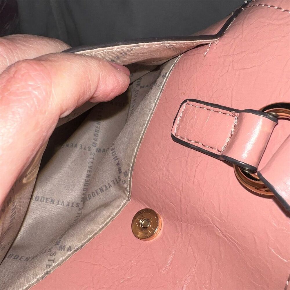 Steve Madden Sienna - Peony Pink Crossbody Satchel Bag with Coin Purse - Picture 13 of 13